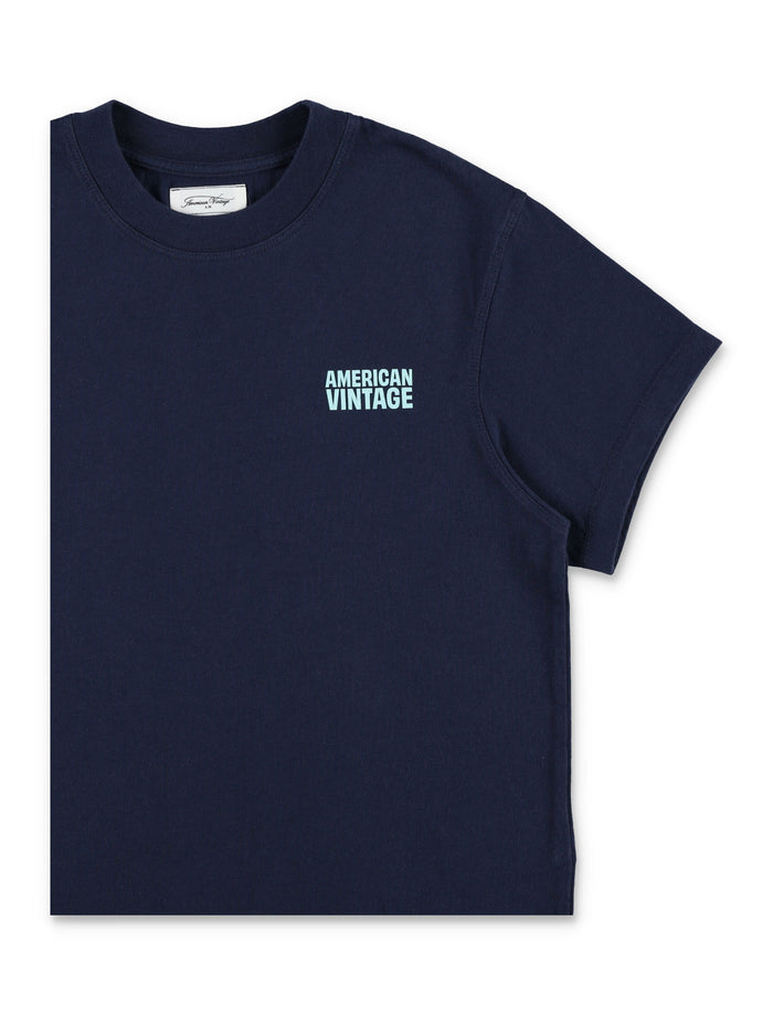 American Vintage Gixy blue t-shirt for kids Navy Cotton Tshirt