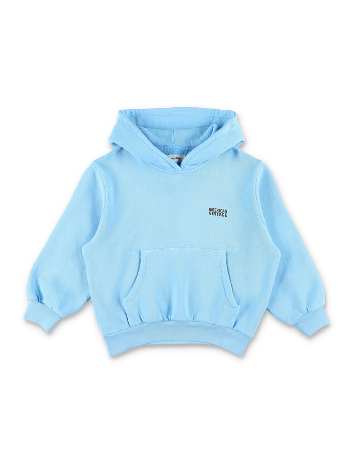 American Vintage Light Blue Izubird Kids Hoodie Cotton Sweatshirt