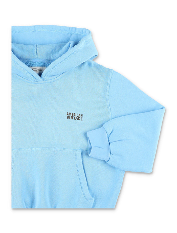 American Vintage Light Blue Izubird Kids Hoodie Cotton Sweatshirt