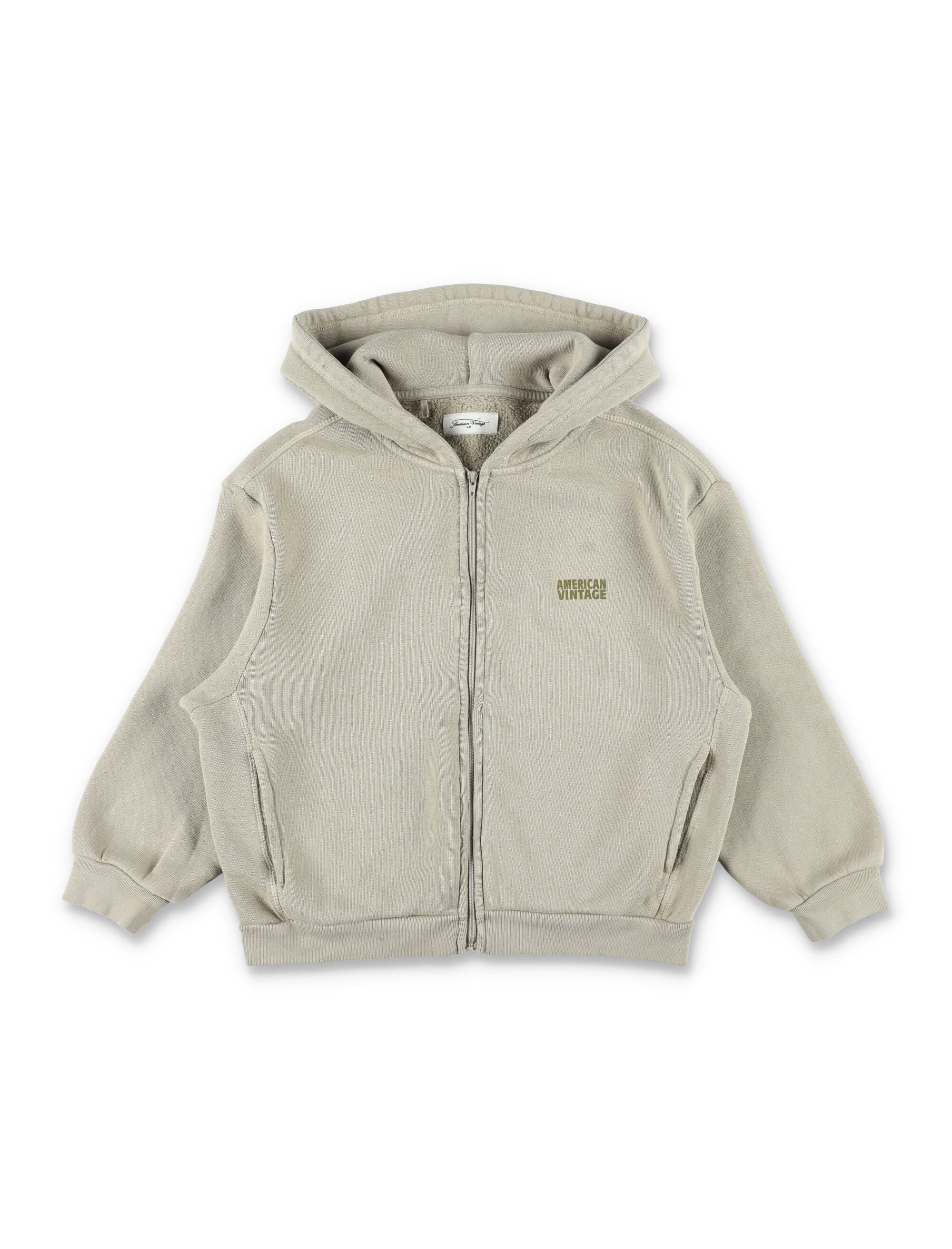 American Vintage Izubird zip hoodie for kids Grey Cotton Sweatshirt