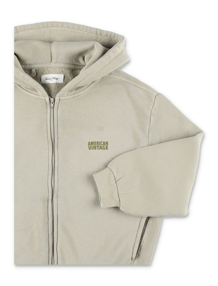 American Vintage Izubird zip hoodie for kids Grey Cotton Sweatshirt