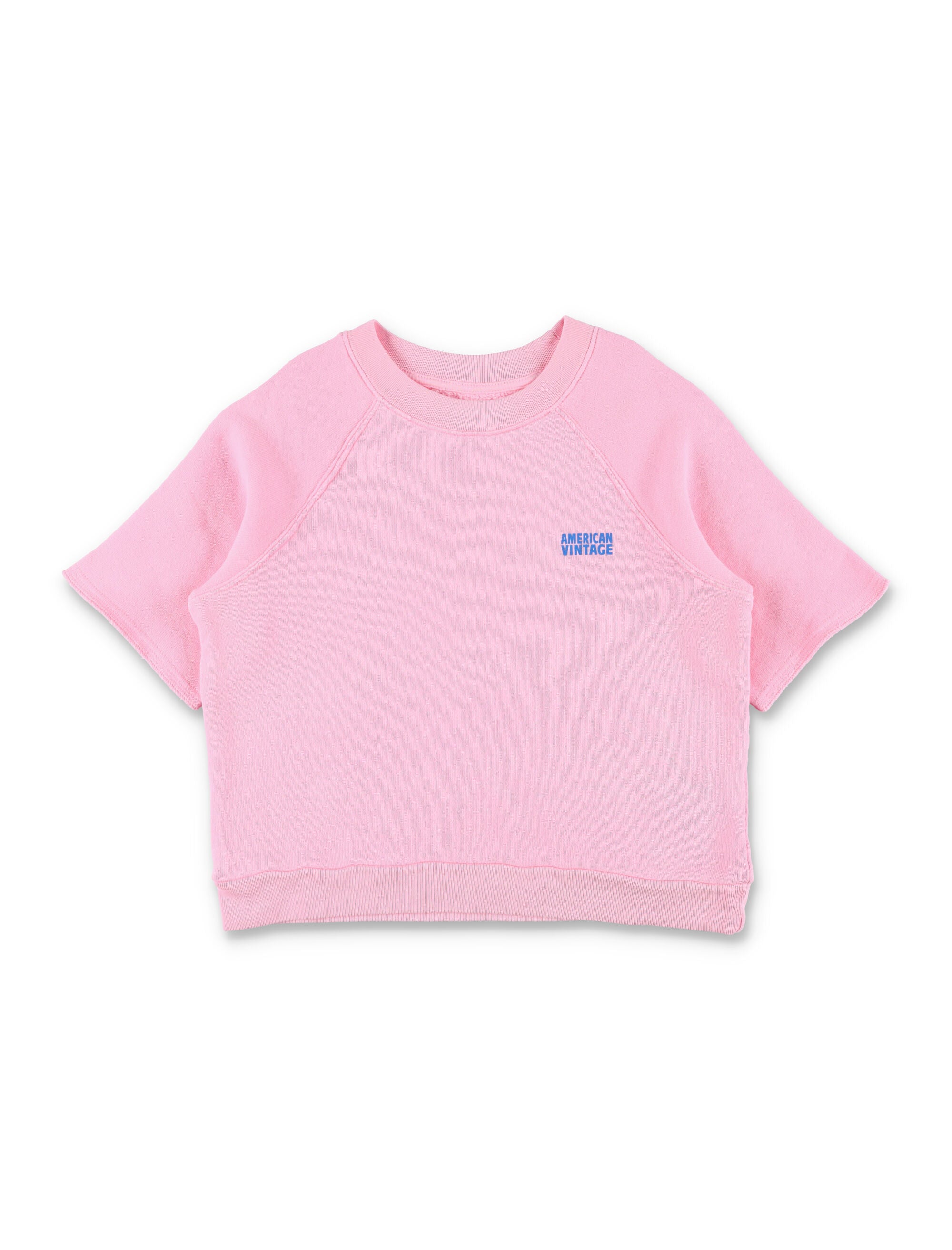 American Vintage Izubird short sleeves sweatshirt for kids Pink Cotton