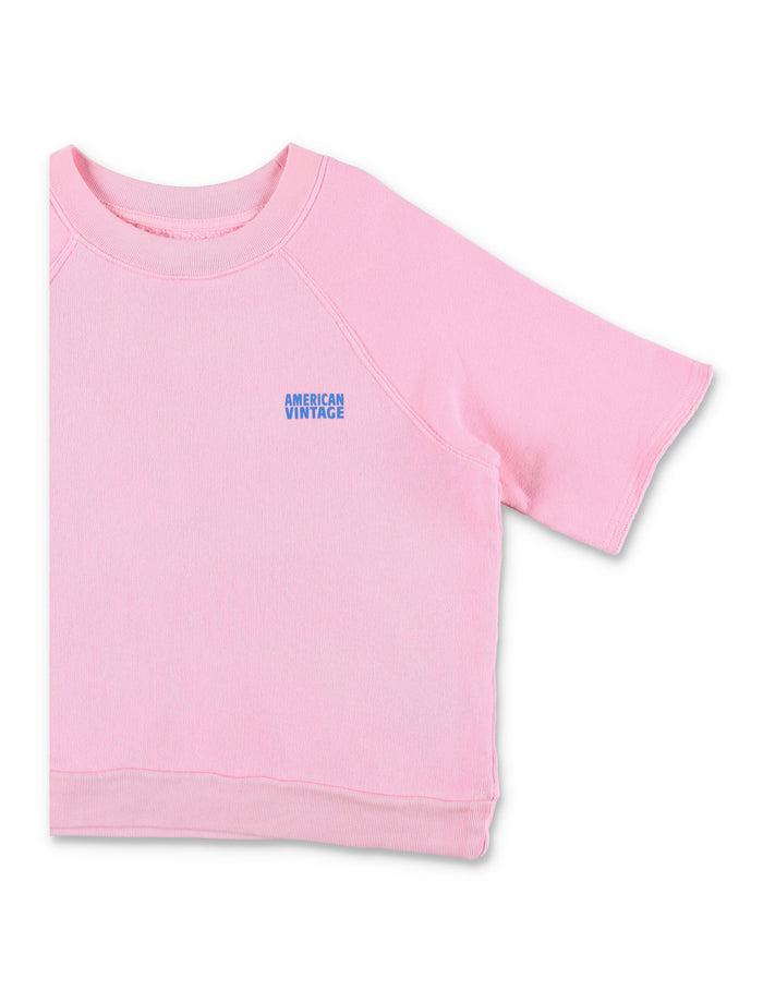 American Vintage Izubird short sleeves sweatshirt for kids Pink Cotton