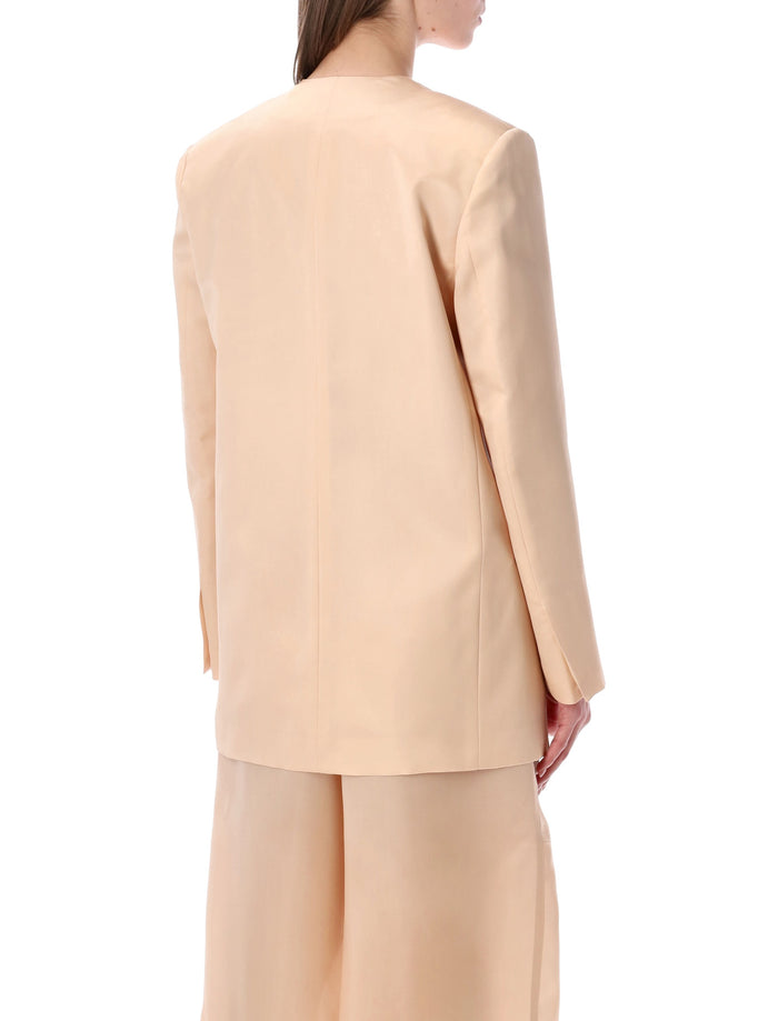 Alberta Ferretti double-breasted silk organza jacket Rose Lining Blazer