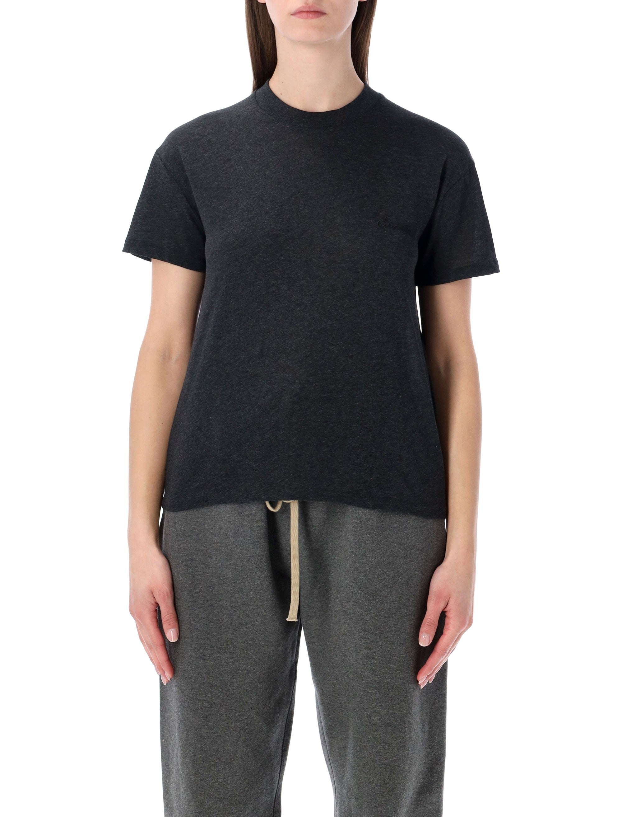 Essentials Fear of God dark grey embroidered classic tee Vintage Black Cotton Tshirt