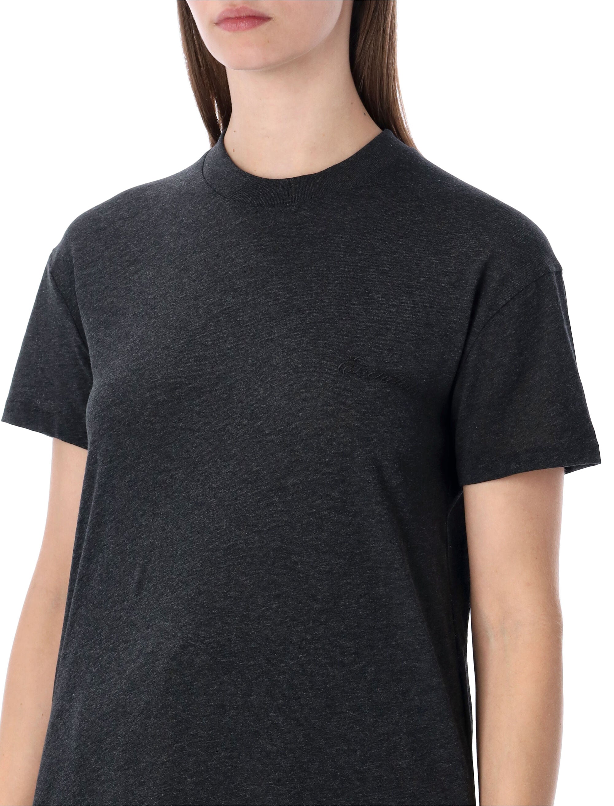 Essentials Fear of God dark grey embroidered classic tee Vintage Black Cotton Tshirt
