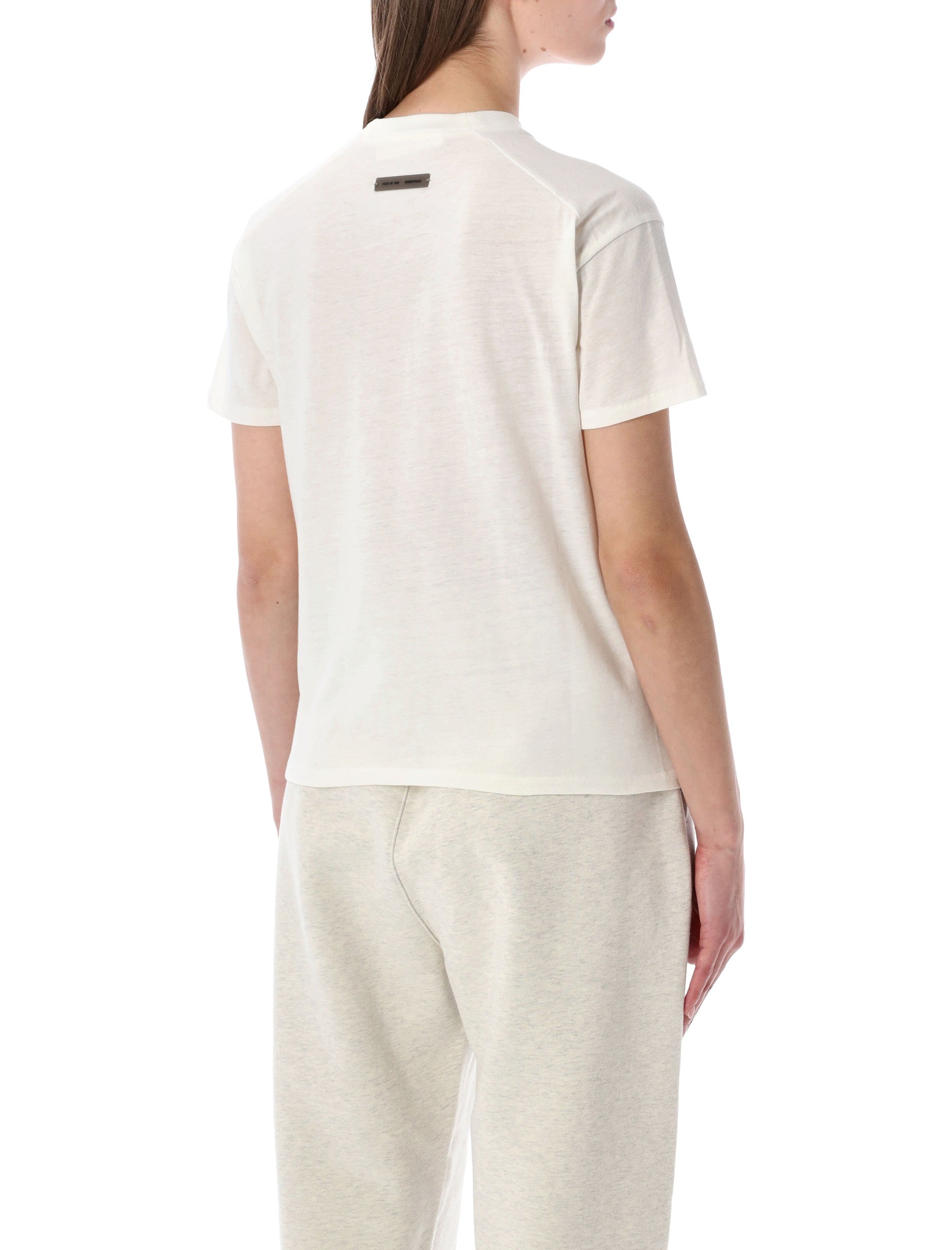 Essentials Fear of God ivory embroidered classic tee Cotton Tshirt