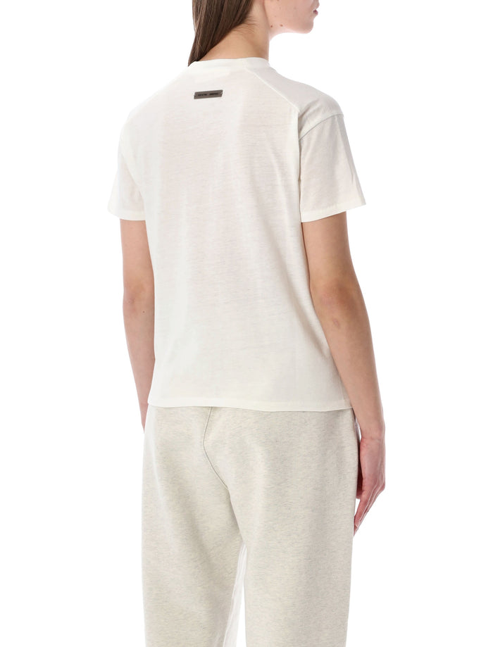 Essentials Fear of God ivory embroidered classic tee Cotton Tshirt