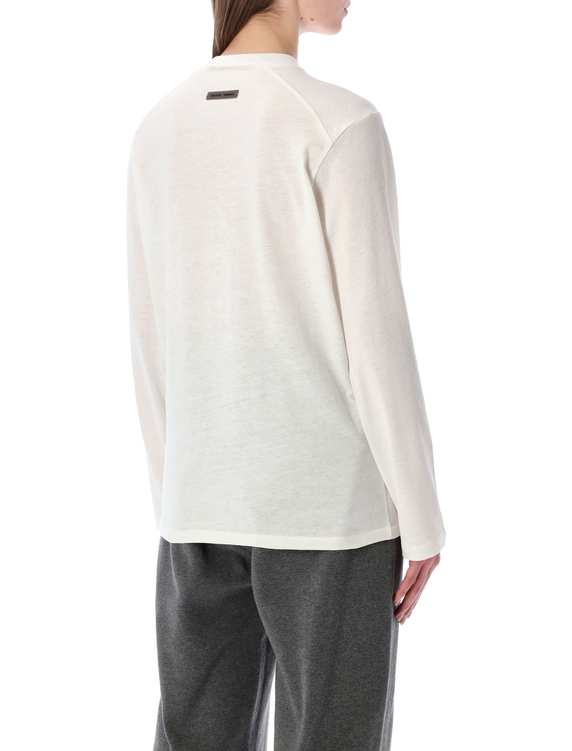 Essentials Fear of God classic LS tee Ivory Cotton Tshirt