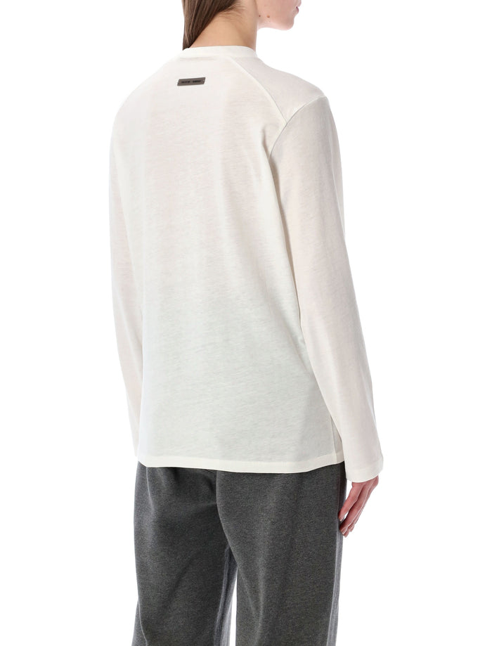 Essentials Fear of God classic LS tee Ivory Cotton Tshirt