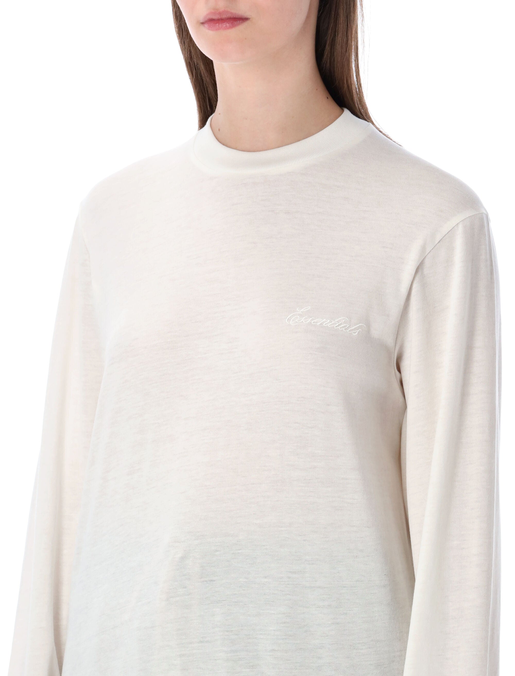 Essentials Fear of God classic LS tee Ivory Cotton Tshirt