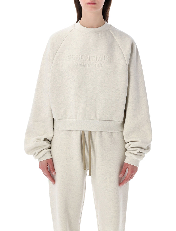 Essentials Fear of God beige 90s raglan crewneck Oatmeal Heater Cotton Sweatshirt