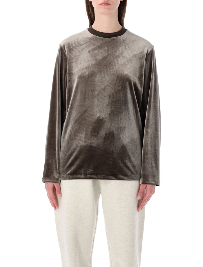 Essentials Fear of God LS velour tee Brown Polyester Tshirt
