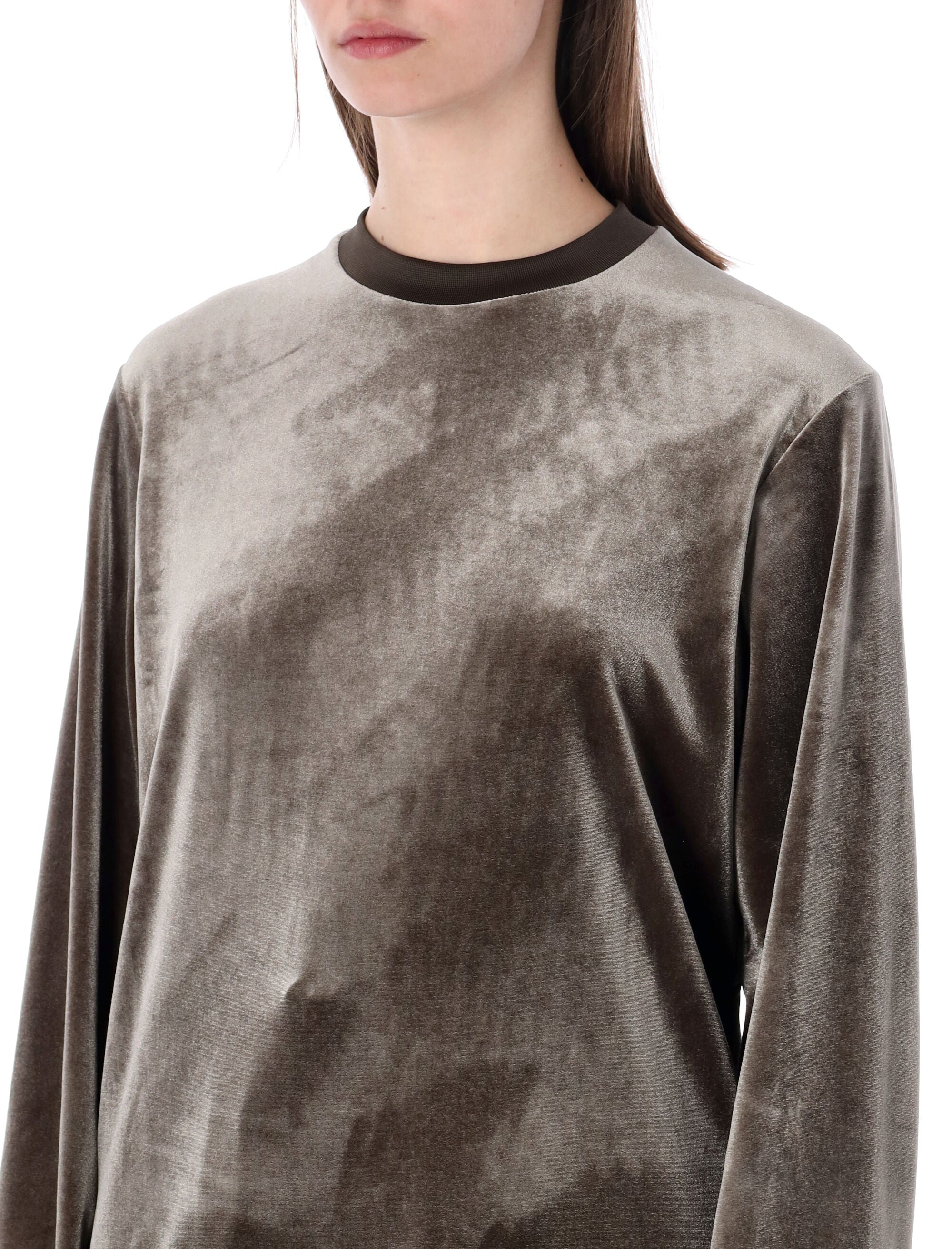 Essentials Fear of God LS velour tee Brown Polyester Tshirt