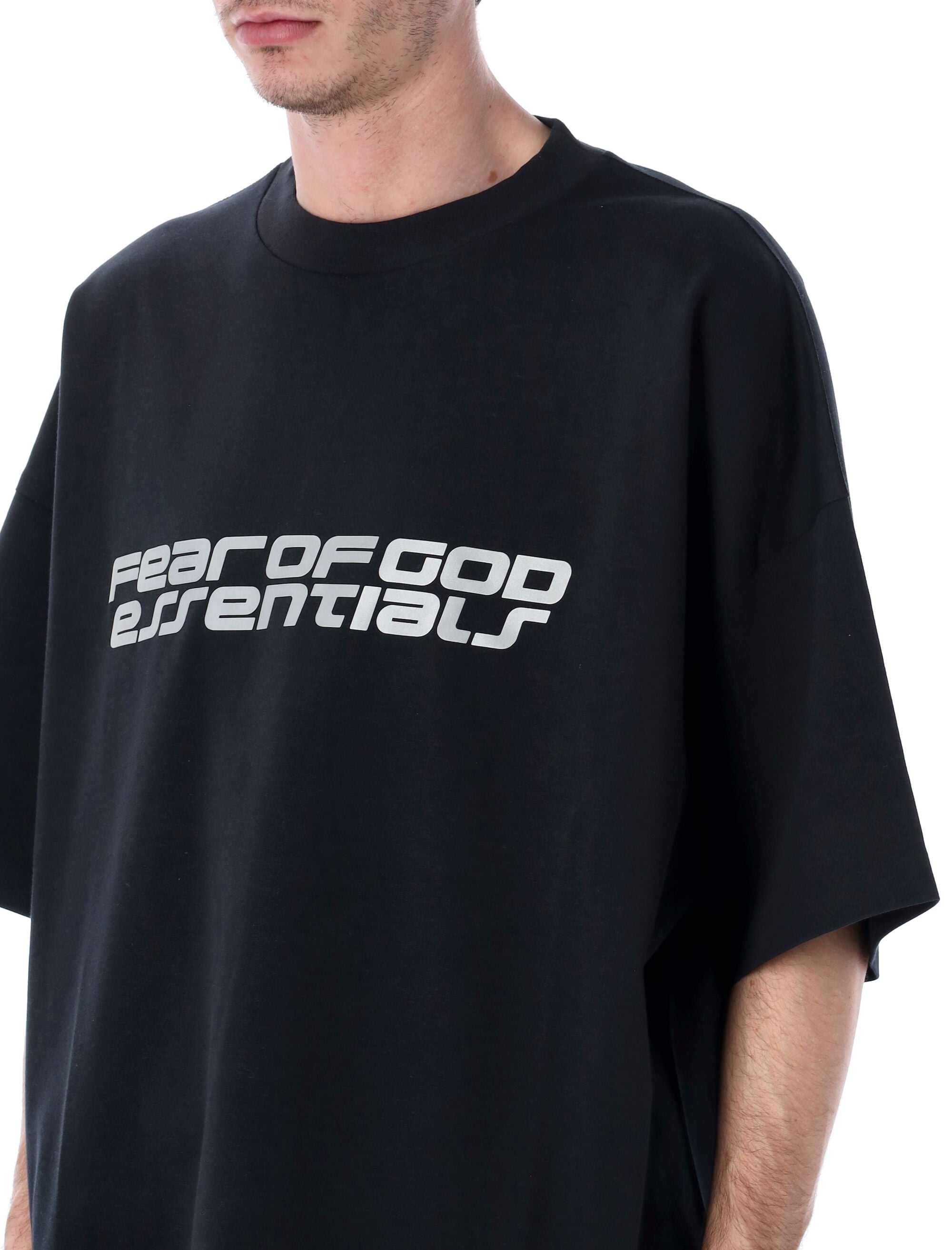 Fear of God Essentials 90s Ponte Tee black Vintage Recycled Polyester T-shirt