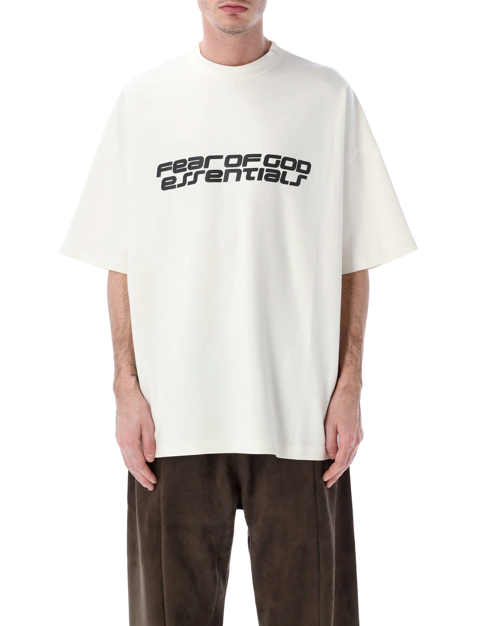 Fear of God Essentials 90s Ponte Tee ivory Recycled Polyester T-shirt
