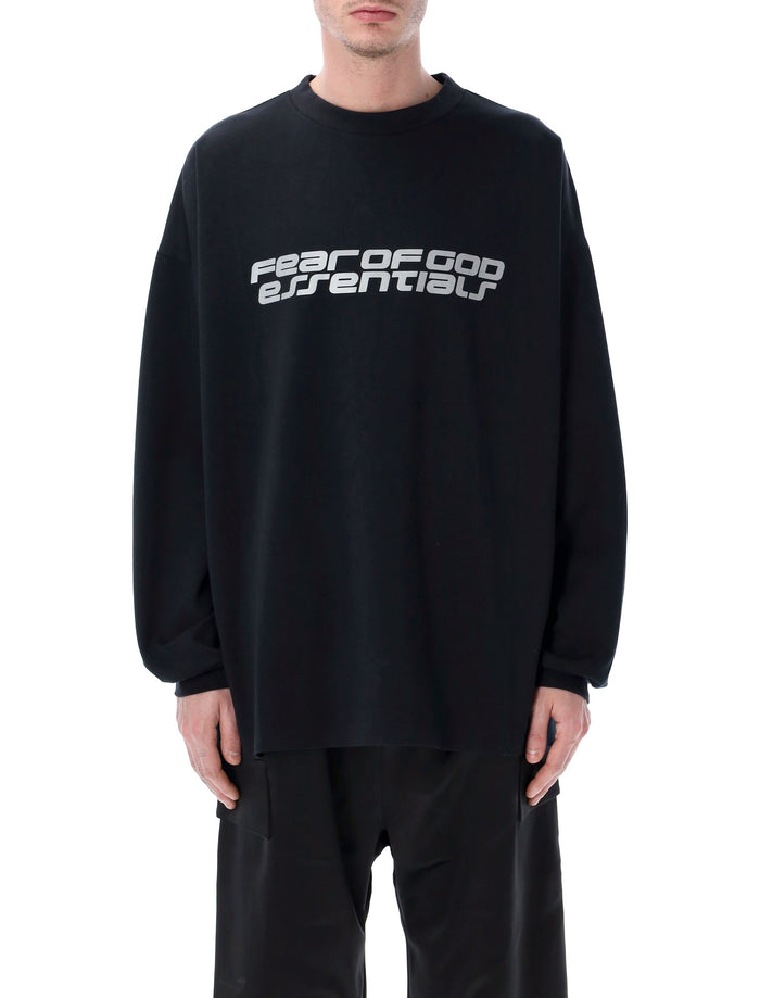 Fear Of God Essentials 90s Ponte Long Sleeve Black Vintage Recycled Polyester T-shirt
