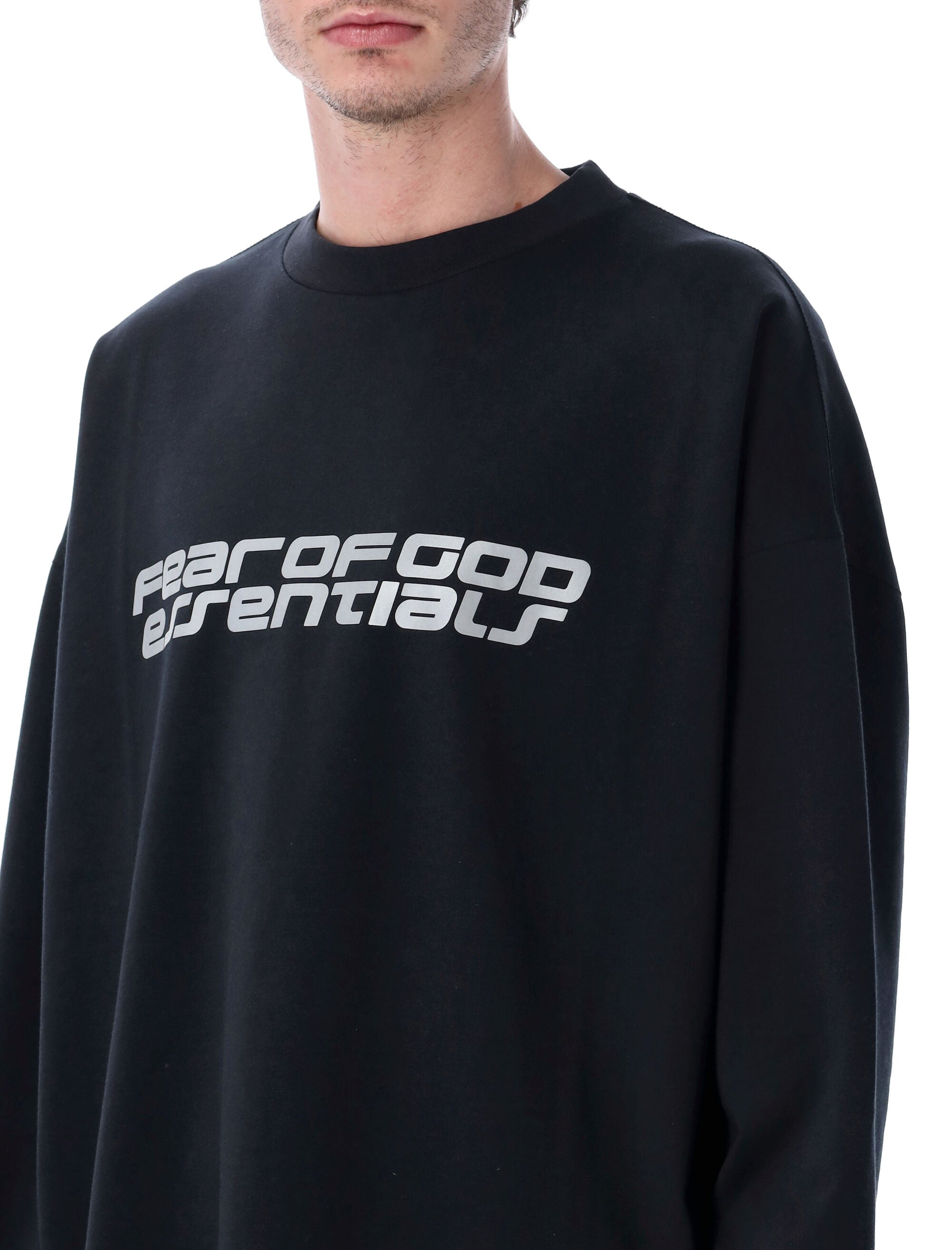 Fear of God Essentials 90s Ponte long sleeve black Vintage Recycled Polyester T-shirt