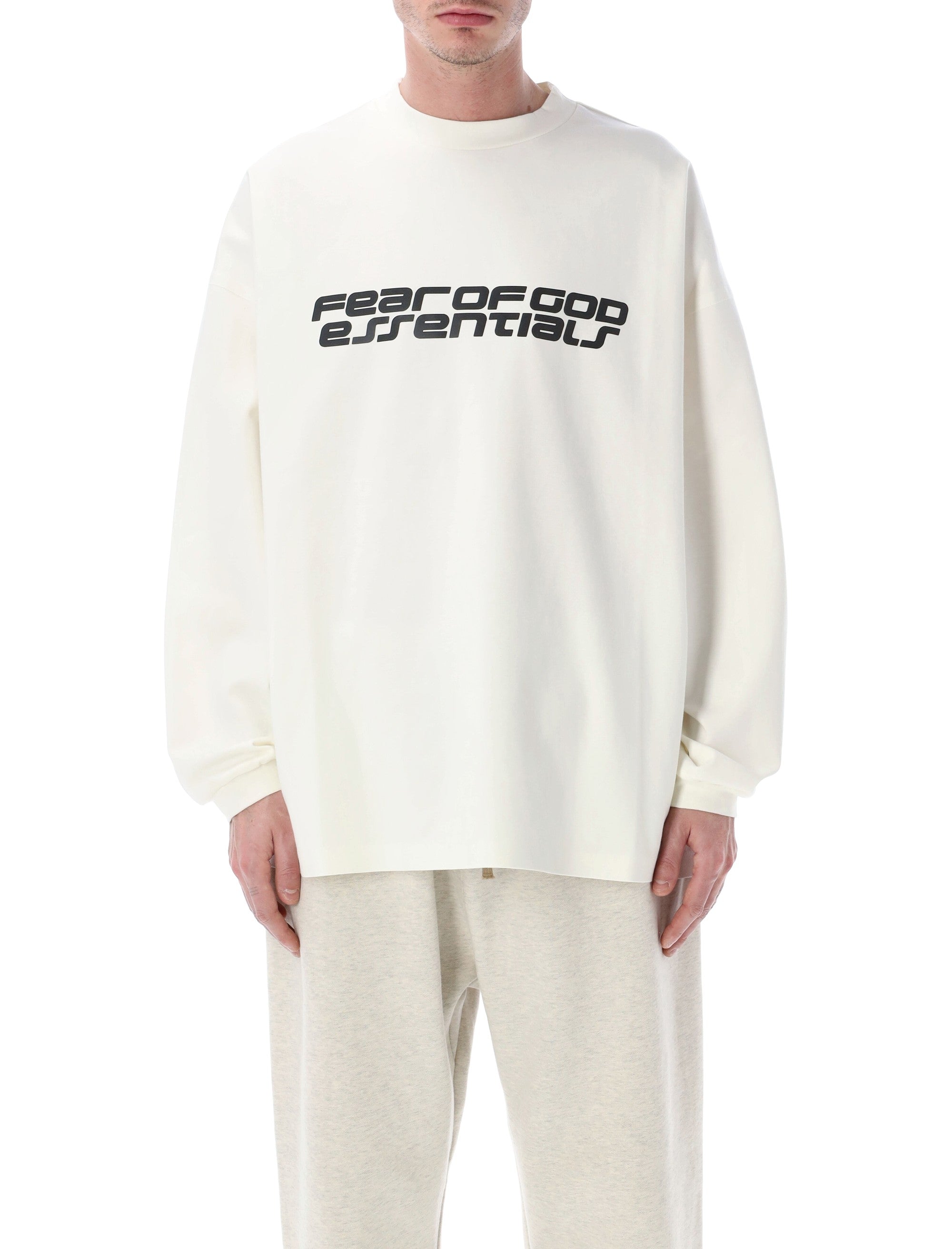Fear of God Essentials 90s Ponte long sleeve ivory Recycled Polyester T-shirt
