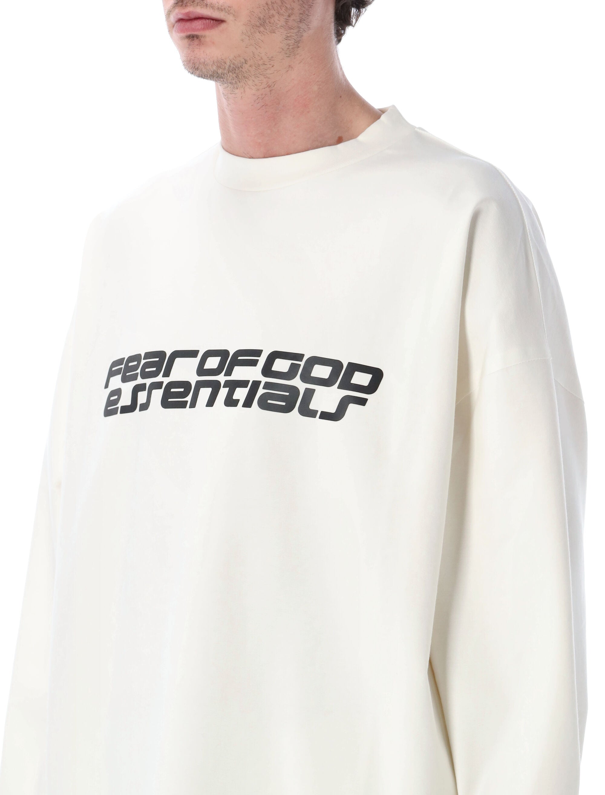 Fear of God Essentials 90s Ponte long sleeve ivory Recycled Polyester T-shirt