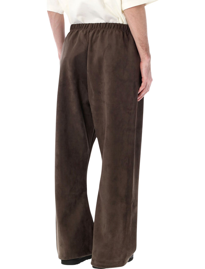 Essentials Fear Of God Suede Fleece Flare Pants Brown Polyester Sweatpants