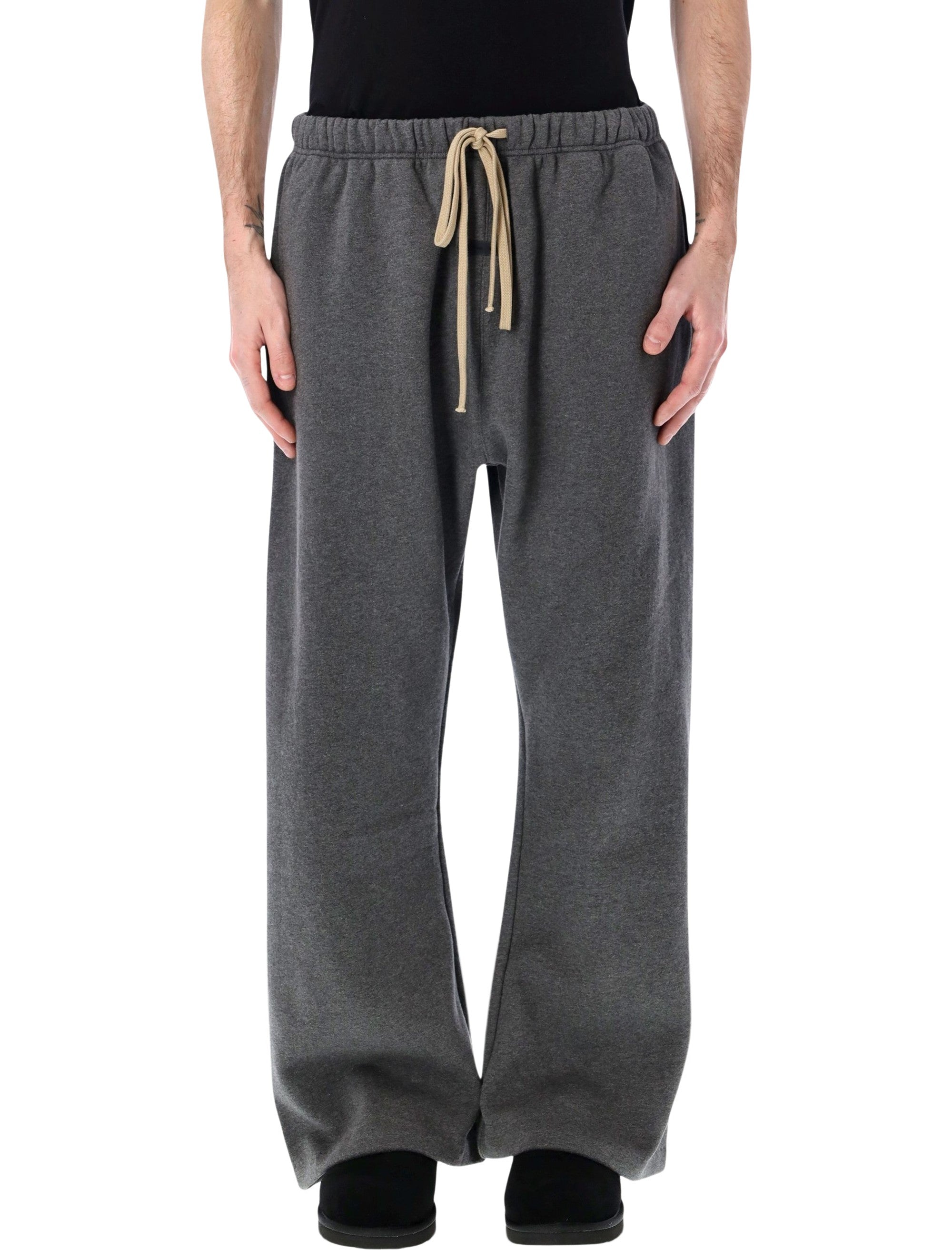 Fear Of God Essentials Flare Sweatpants Grey Charcoal Heather Cotton