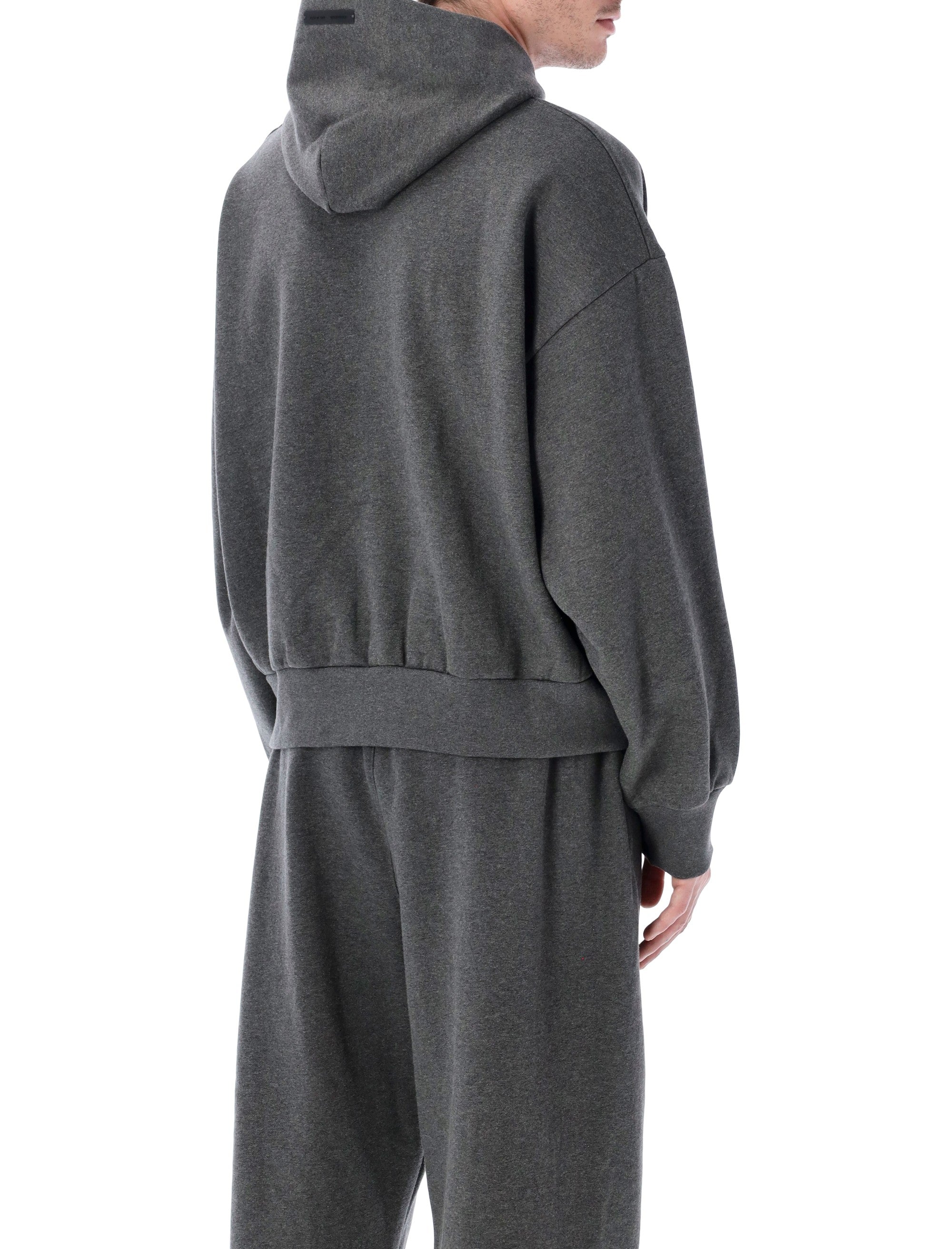 Fear of God Essentials embossed hoodie grey Charcoal Heather Cotton Sweatshirt