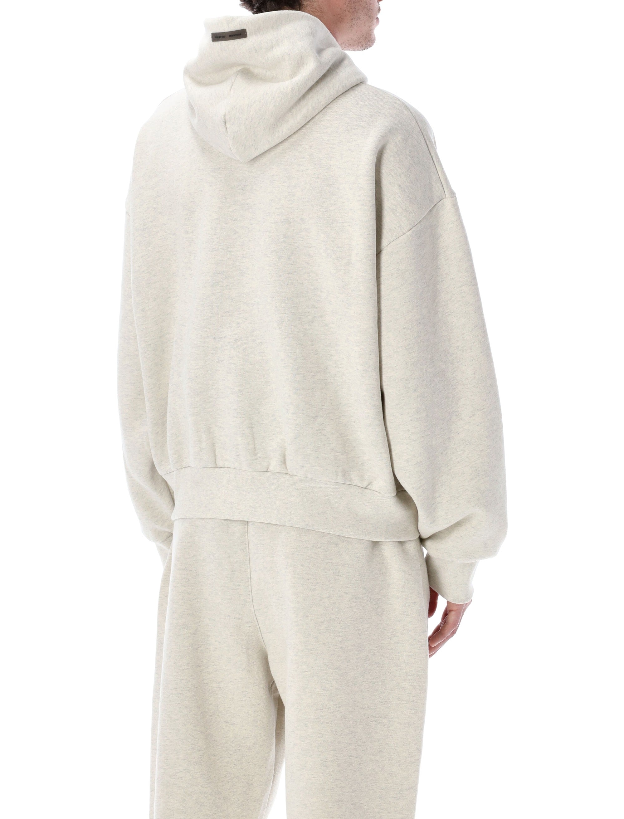 Fear of God Essentials embossed hoodie oatmeal heater Heather Cotton Sweatshirt