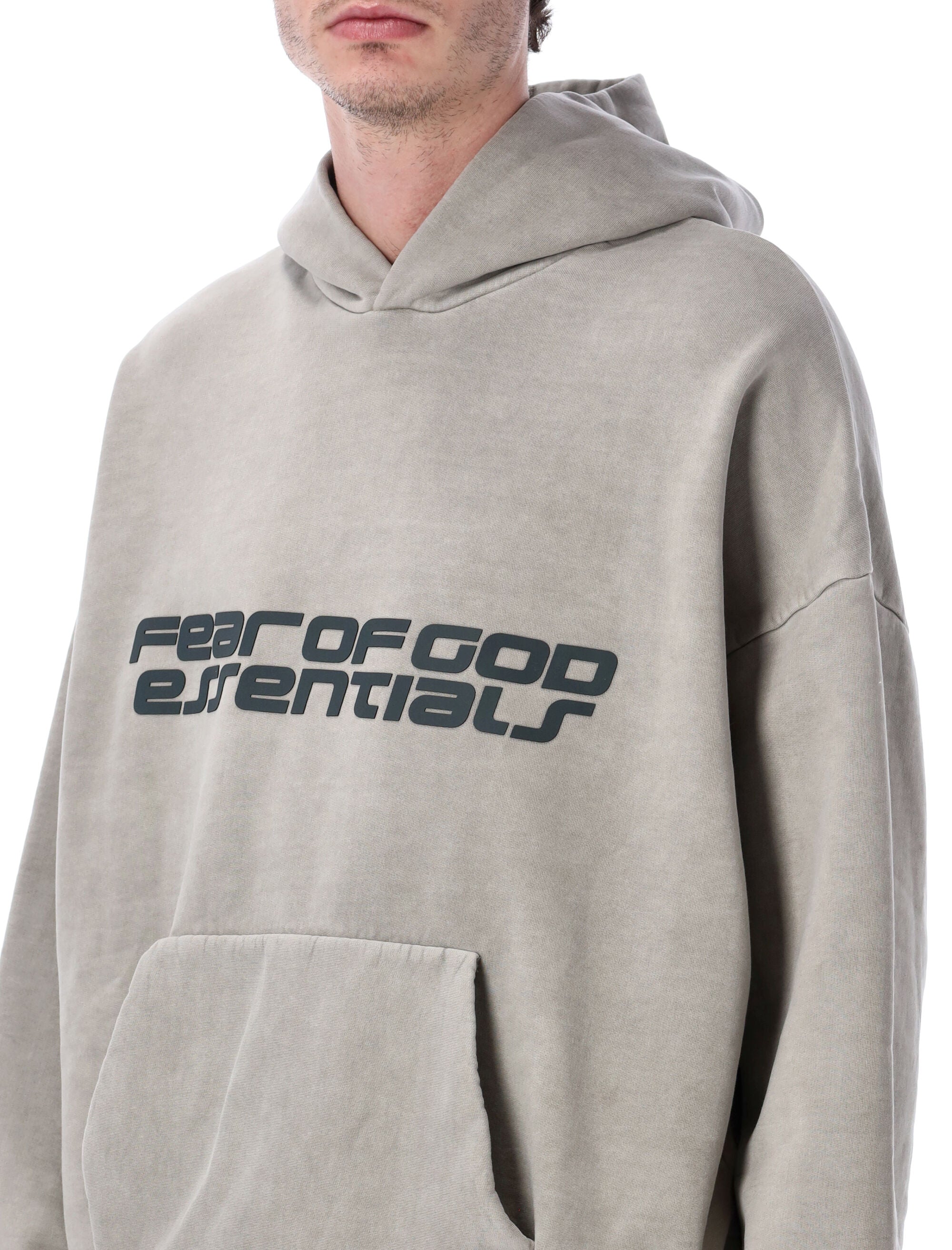 Fear of God Essentials grey 90s hoodie Smoke Cotton Sweatshirt