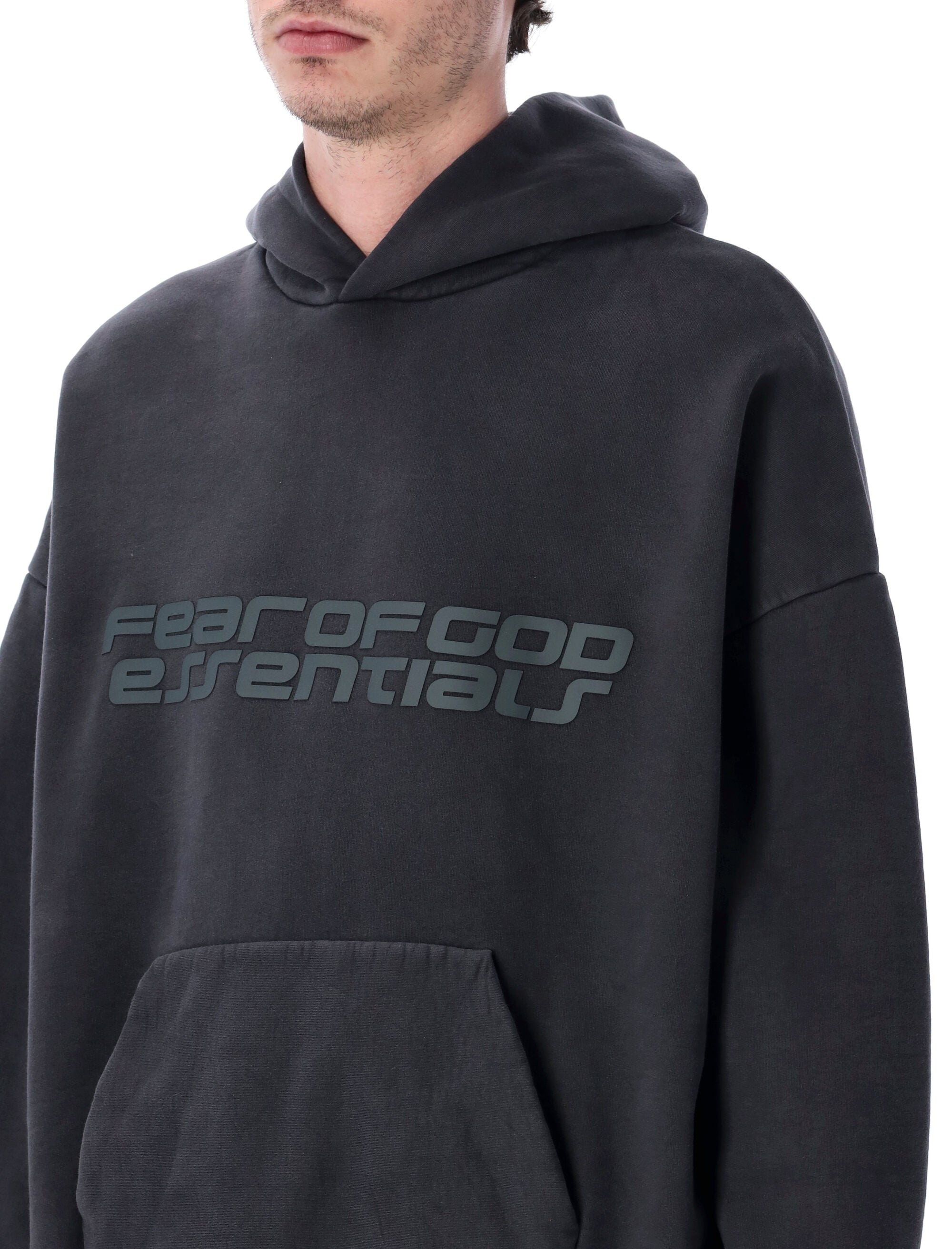 Fear of God Essentials black 90s hoodie Vintage Cotton Sweatshirt