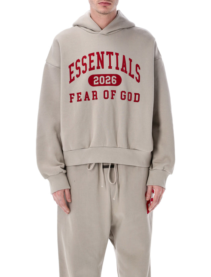 Fear Of God Essentials Classic Hoodie Smoke Grey Cotton Sweatshirt