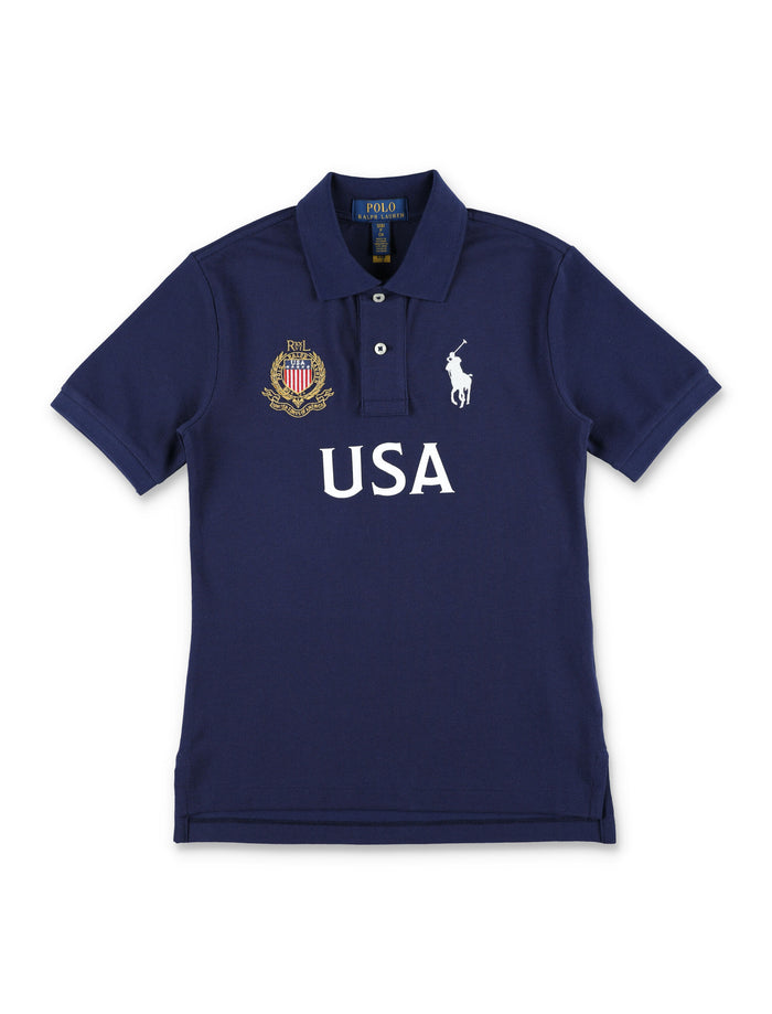 Polo Ralph Lauren Kids Usa Shirt Navy Cotton T-shirt