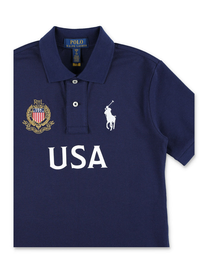 Polo Ralph Lauren Kids Usa Shirt Navy Cotton T-shirt