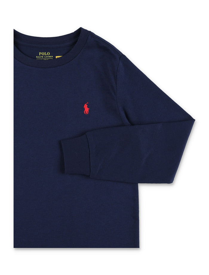 Polo Ralph Lauren Kid Cotton Long Sleeve T-Shirt Navy Tshirt