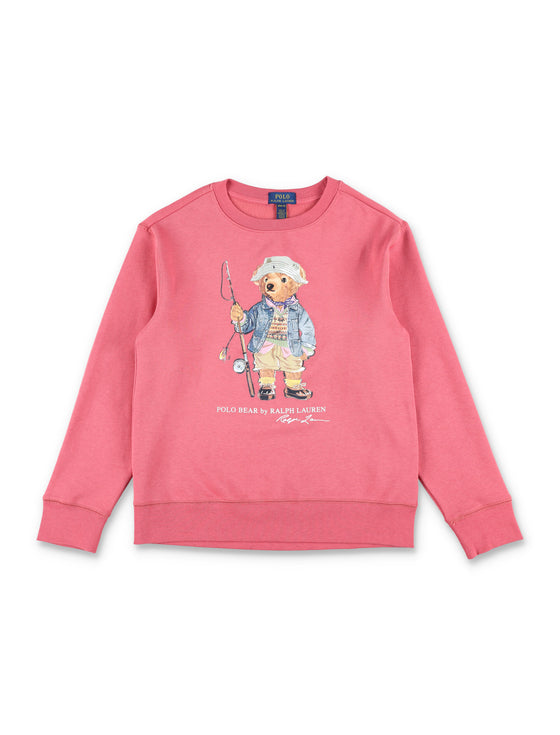 Polo Ralph Lauren Kids Bear Sweatshirt Adirondack Berry Cotton