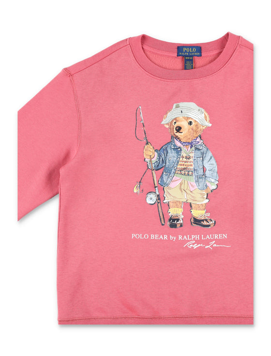 Polo Ralph Lauren Kids Bear Sweatshirt Adirondack Berry Cotton