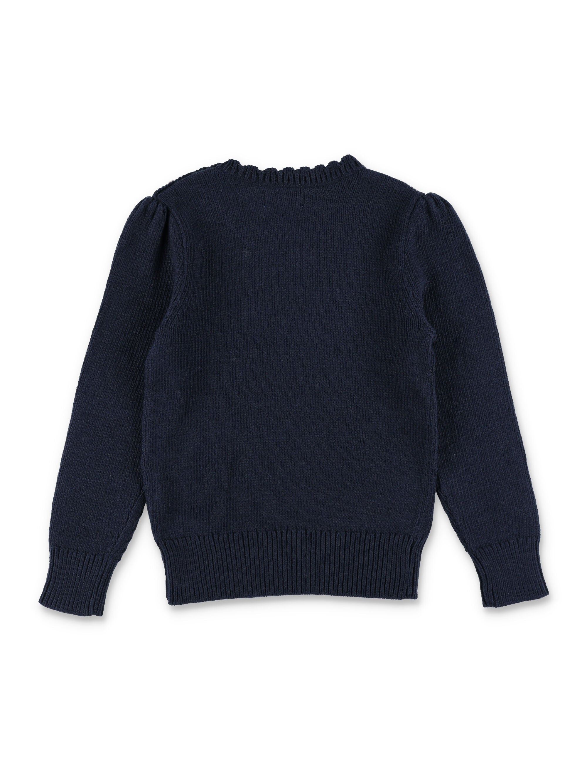 Polo Ralph Lauren Bear Sweater For Girls Navy Cotton