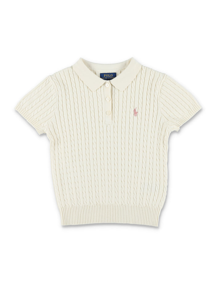 Polo Ralph Lauren Girls Mini-Cable Cotton Sweater Cream
