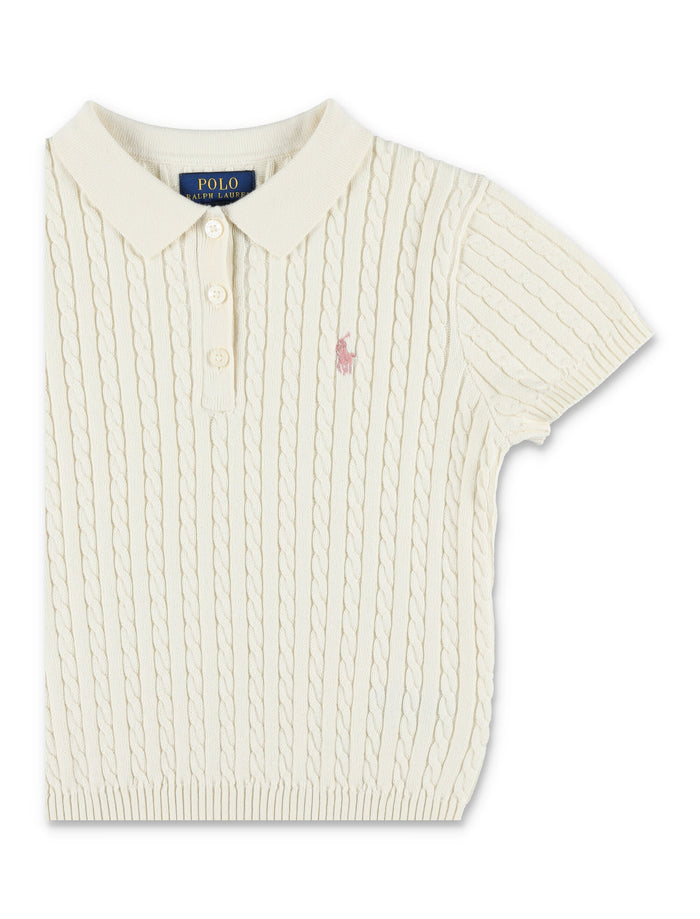 Polo Ralph Lauren Girls Mini-Cable Cotton Sweater Cream