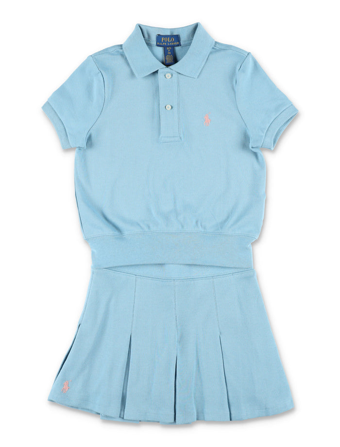 Polo Ralph Lauren Girls Shirt & Skort Set Blue Cotton
