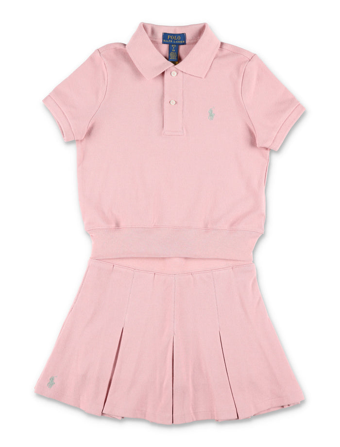 Polo Ralph Lauren Girls Shirt & Skort Set Pink Cotton