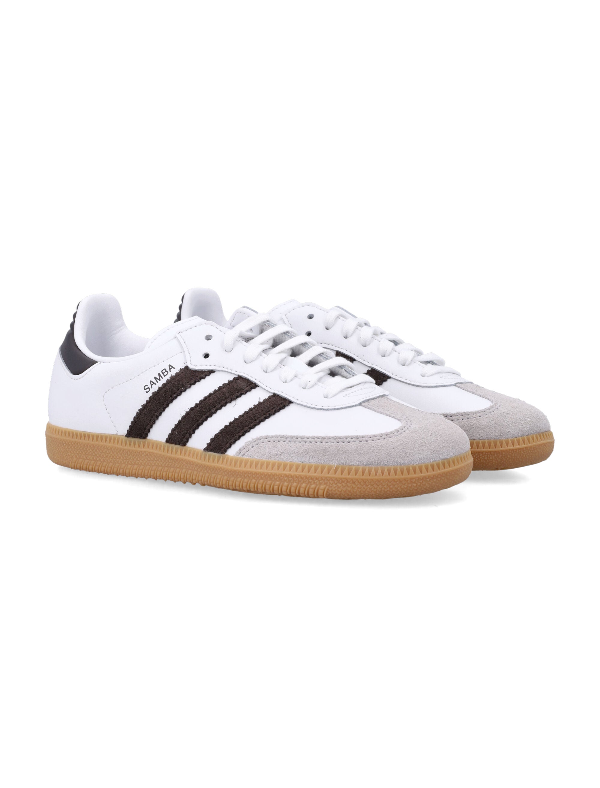 Adidas Originals White And Brown Kids Samba Og Sneakers White/black Upper