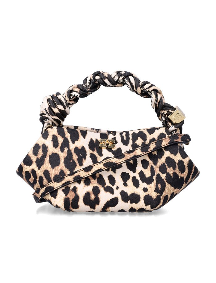 Ganni Leopard grained Mini Bou Bag Leo Recycled Polyester Shoulder