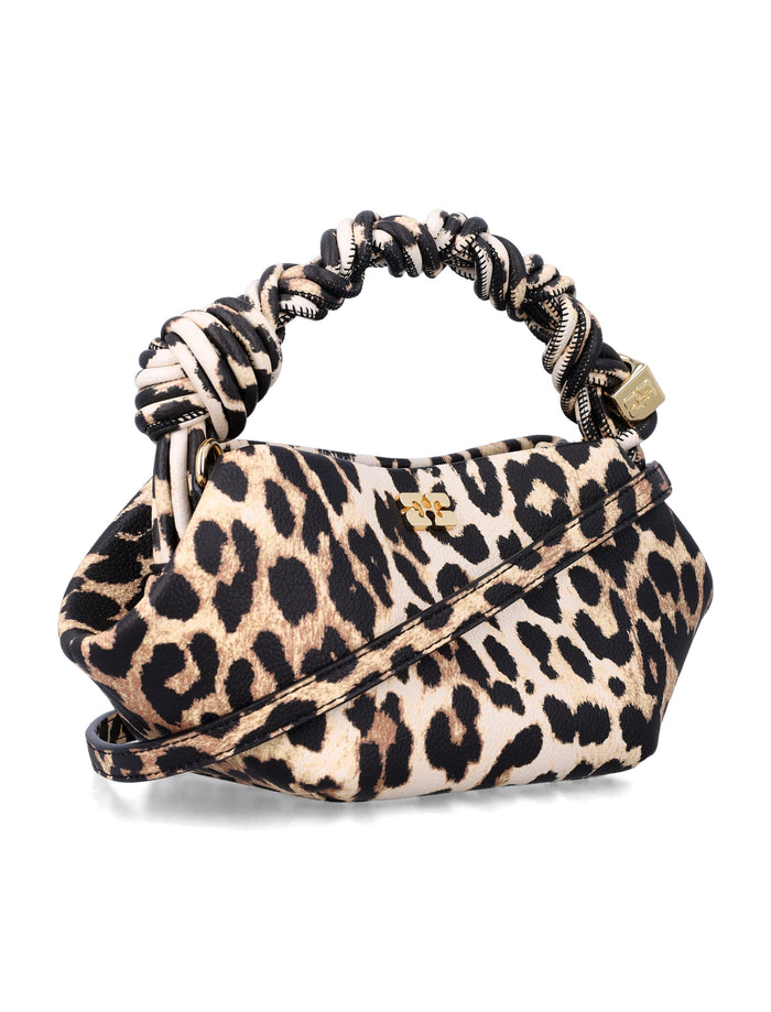 Ganni Leopard grained Mini Bou Bag Leo Recycled Polyester Shoulder