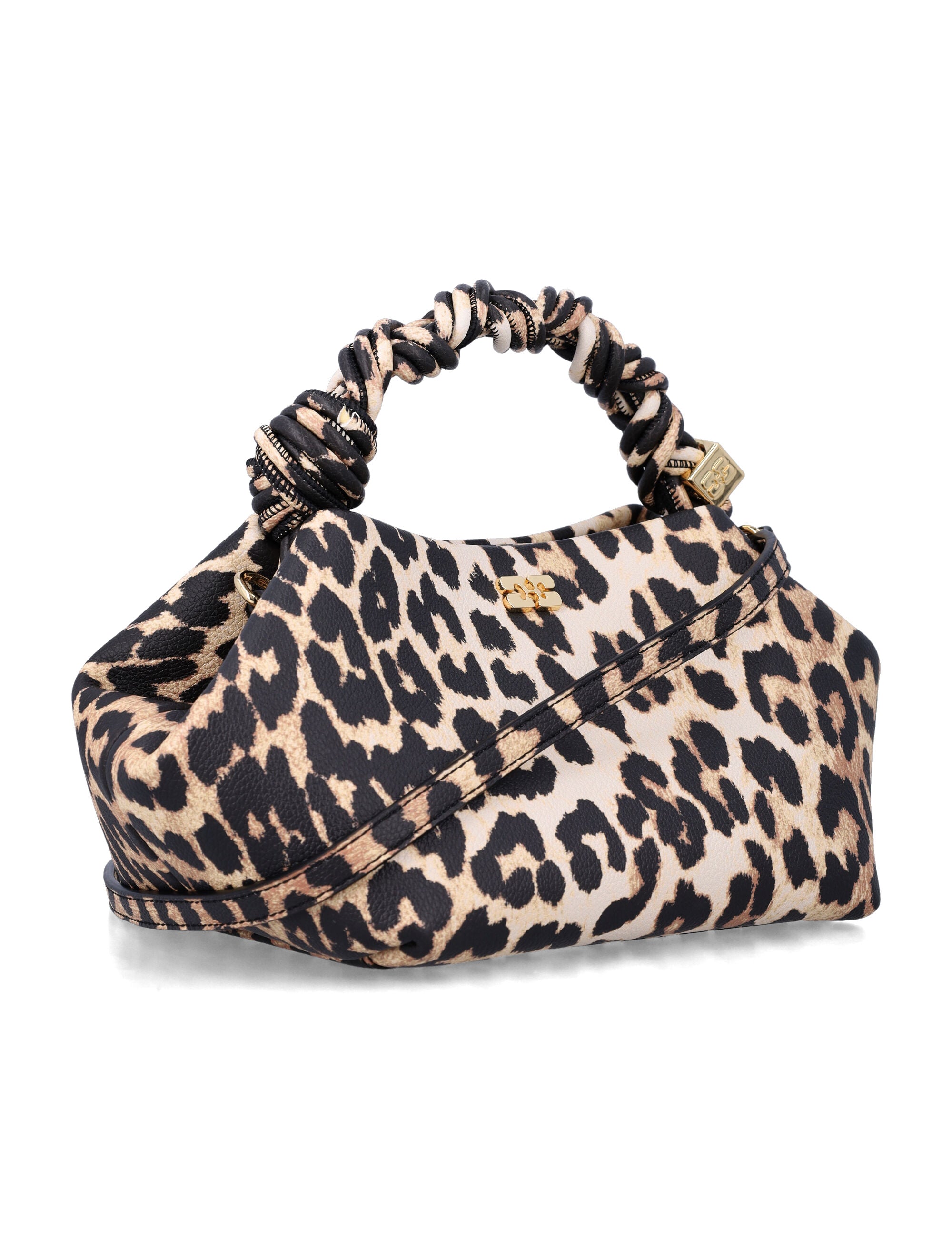 Ganni Leopard Small Bou Bag Leo Recycled Polyester Shoulder