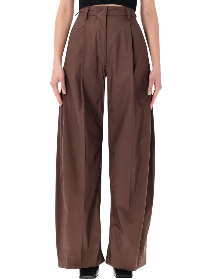The Latest Billie poplin pants Brown Cotton