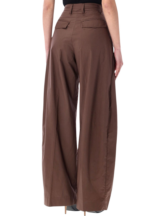 The Latest Billie poplin pants Brown Cotton