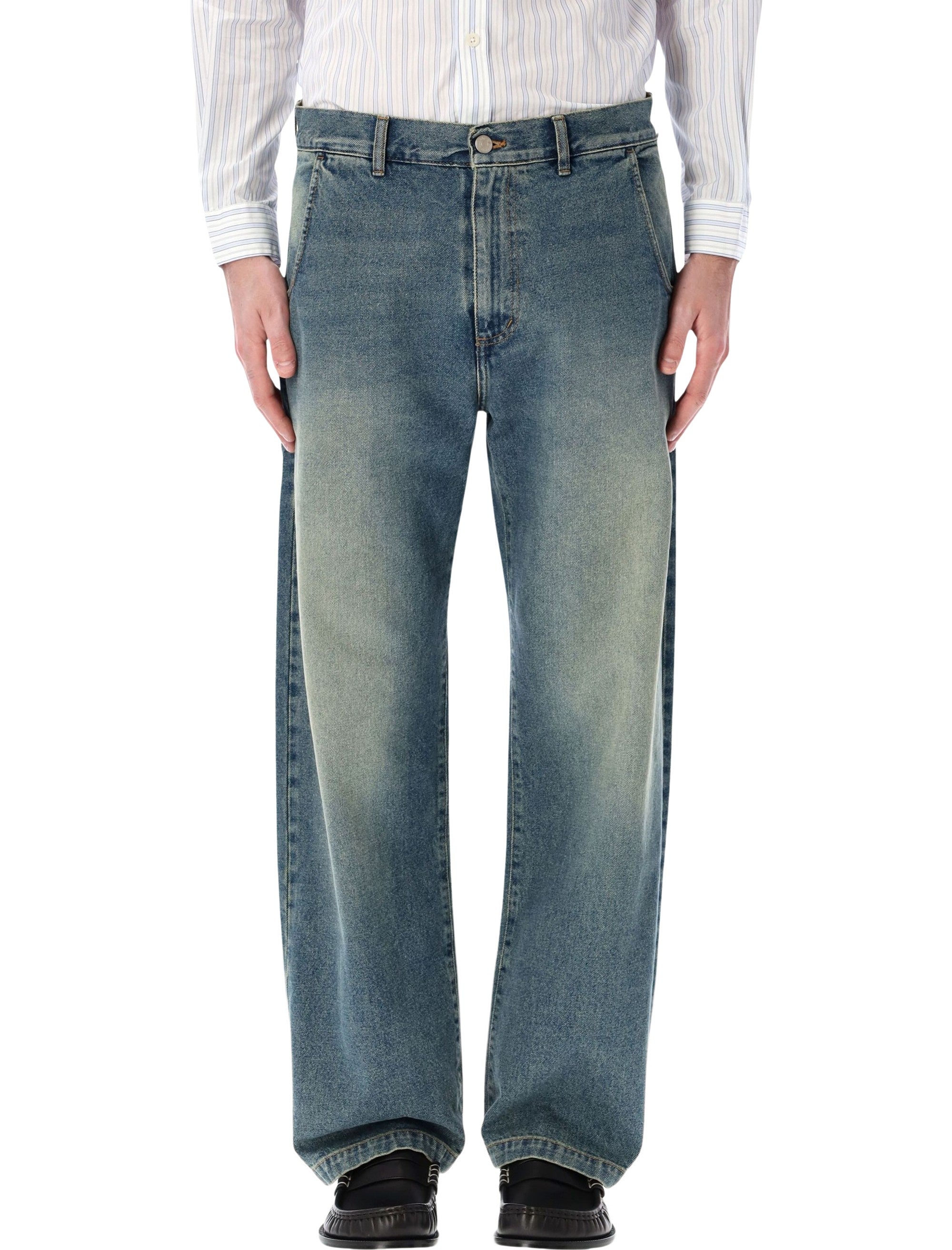 Mfpen Straight Cut Organic Denim Jeans Vintage Blue Cotton