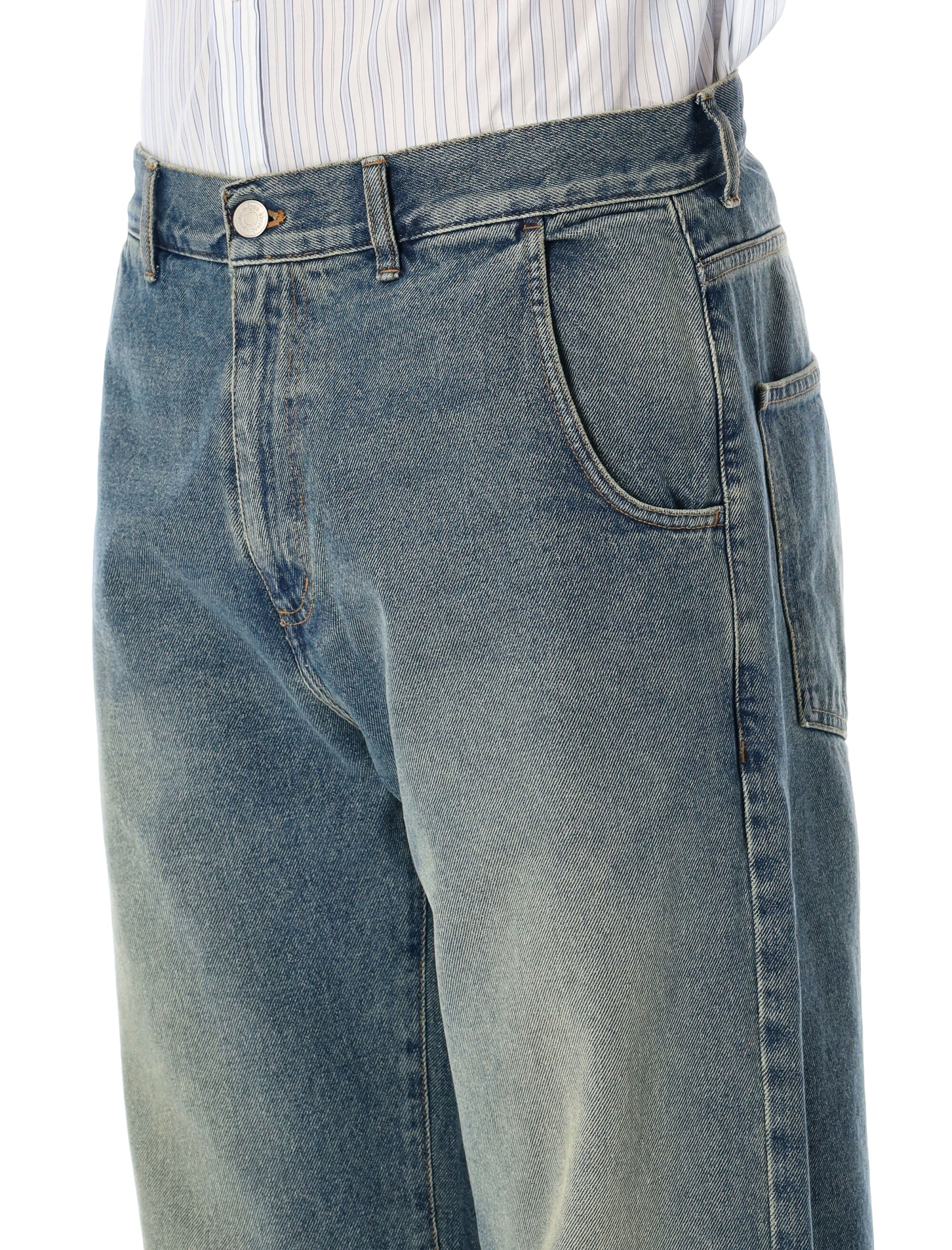 Mfpen Straight Cut Organic Denim Jeans Vintage Blue Cotton