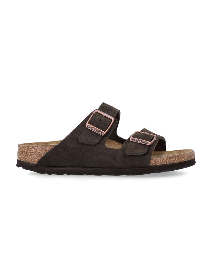 Birkenstock Arizona Suede Flat Sandals Mocca Mokka Upper